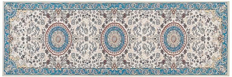 Beliani GORDES Loper tapijt Beige Blauw 80 x 240 cm Polyester - Foto 3