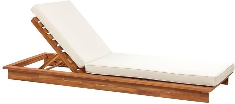 Beliani GRANARI Ligstoel Lichthout|Off-white Acaciahout