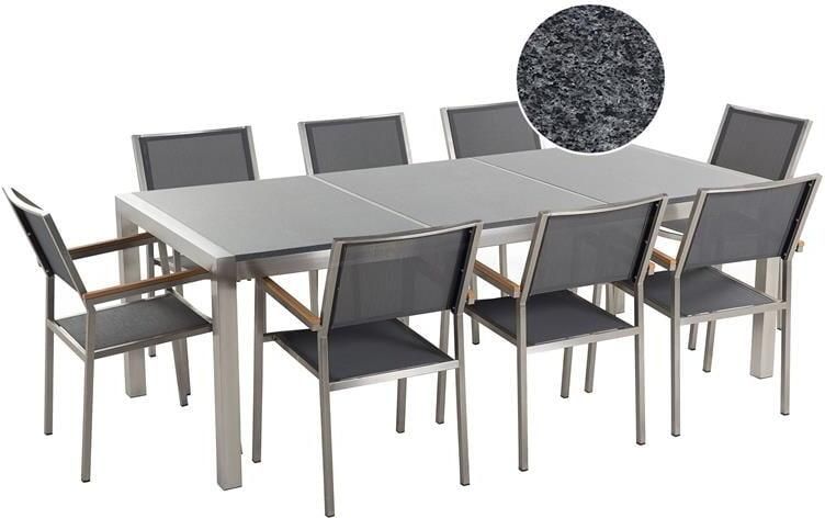 Beliani GROSSETO Tuinset voor 8 Grijs Graniet