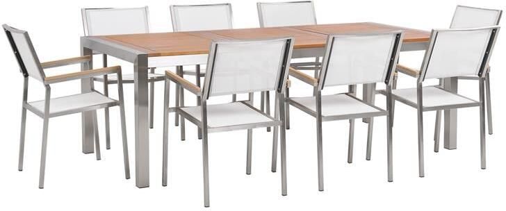 Beliani GROSSETO Eetkamerset voor 8 personen 220x100x74