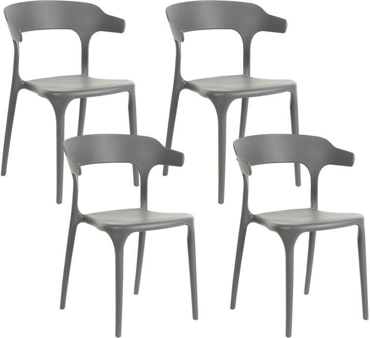 Beliani -GUBBIO-Eetkamerstoel set van 4-Lichtgrijs-Polypropyleen