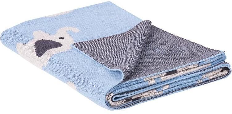 Beliani HILKOT Kinderdeken Blauw 130 x 170 cm Katoen