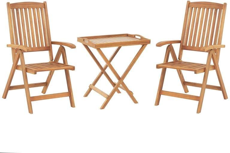 Beliani JAVA Bistroset voor 2 Lichte houtkleur Acaciahout