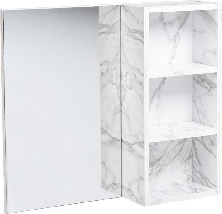 Beliani JOINVILLE Badkamerwandkast met spiegel Wit Vezelplaat