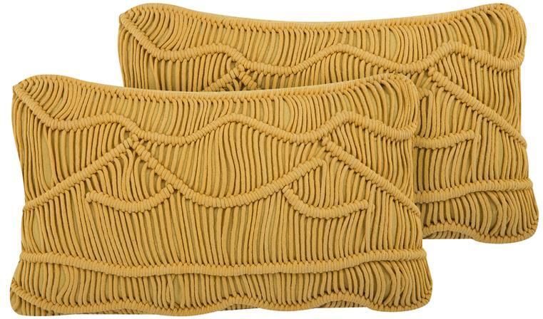 Beliani KIRIS Sierkussen set van 2 Geel 30 x 50 cm Katoen