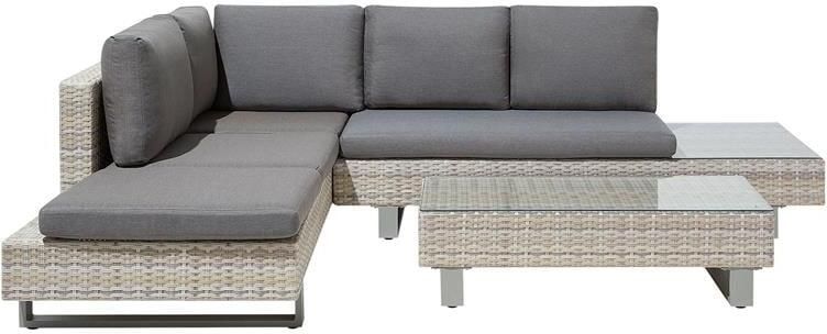 Beliani LANCIANO Loungeset voor 5 Grijs PE rotan