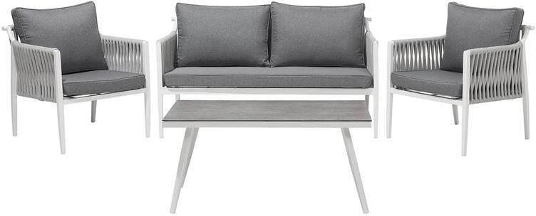 Beliani LATINA Loungeset voor 4 Wit Aluminium