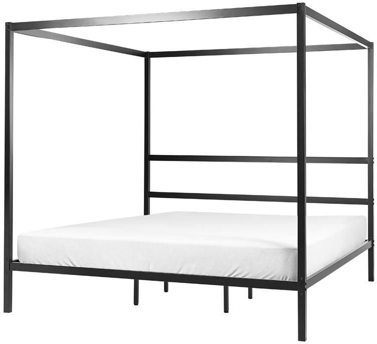 Beliani LESTARDS Hemelbed Zwart 180 x 200 cm Staal - Foto 2