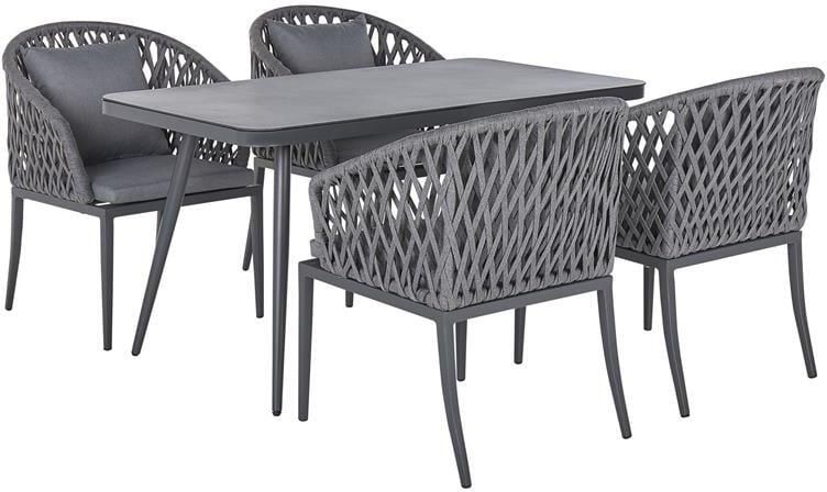 Beliani LIPARI Tuinset voor 4 Grijs Aluminium