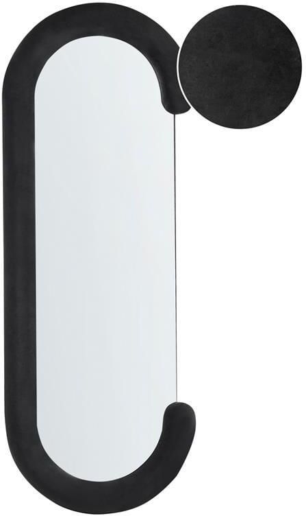 Beliani LOCHES Wandspiegel Zwart Fluweel