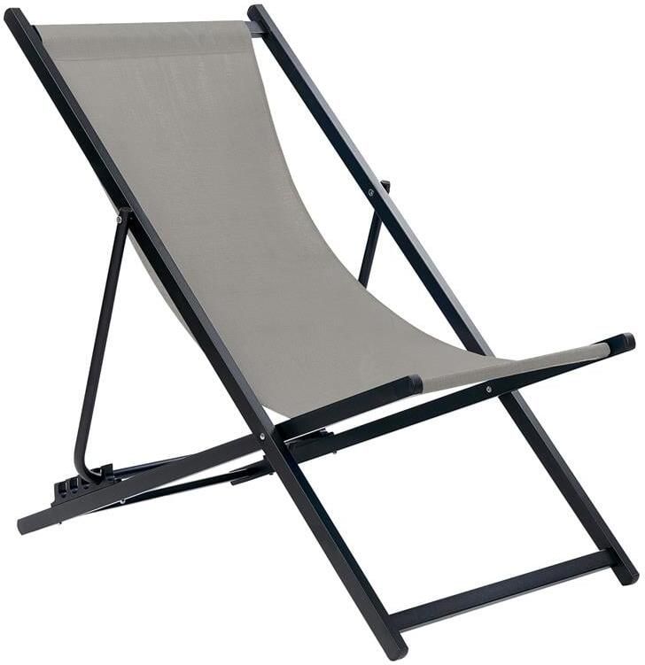 Beliani LOCRI II Ligstoel Grijs|Zwart Synthetisch materiaal