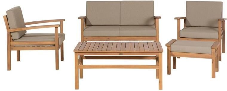 Beliani -MANILA-Loungeset voor 4-Lichte houtkleur-FSC acaciahout