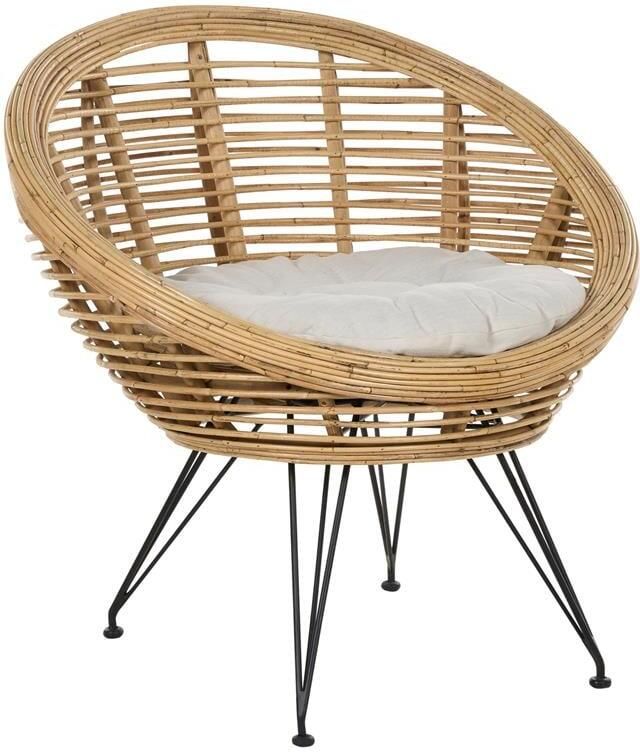 Beliani MARATEA Tuinstoel Lichtbeige Rotan