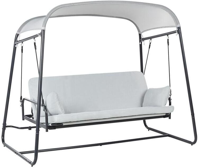 Beliani MARSCIANO Schommelbank Lichtgrijs Staal