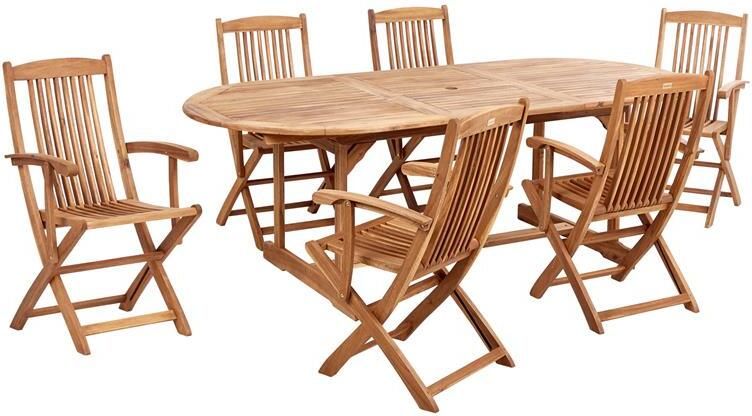 Beliani MAUI II Tuinset voor 6 Lichte houtkleur Acaciahout