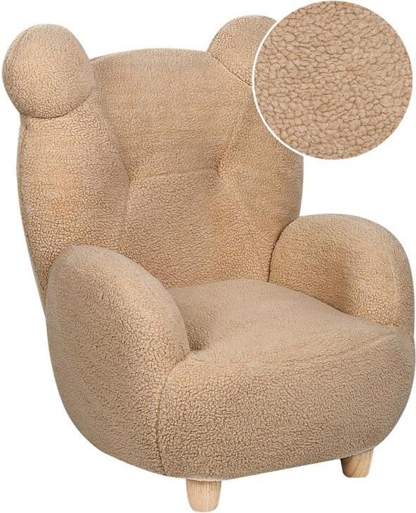 Beliani MELBU Kinderstoel Lichtbruin Nepbont