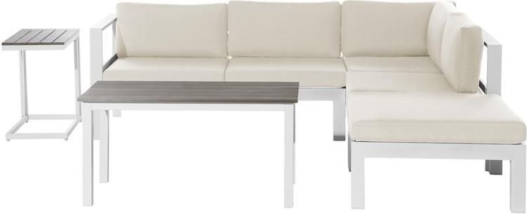 Beliani MESSINA Loungeset voor 5 Beige Aluminium