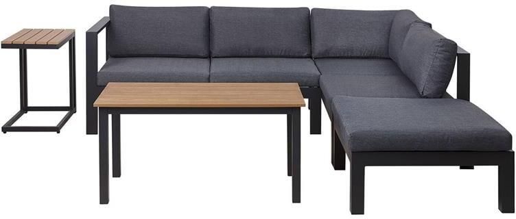 Beliani MESSINA Loungeset voor 5 Zwart Aluminium