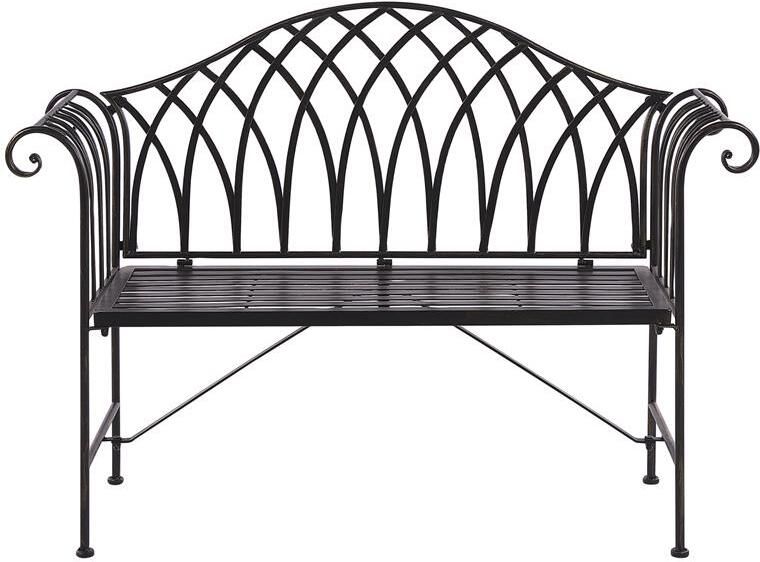 Beliani MILAZZO Tuinbank Zwart IJzer