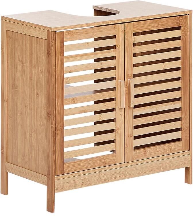 Beliani MISSOULA Wastafelkast Lichthout Bamboe