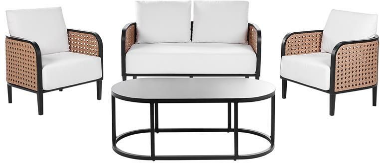 Beliani MONTEFALCO Loungeset 4-zits Wit Aluminium