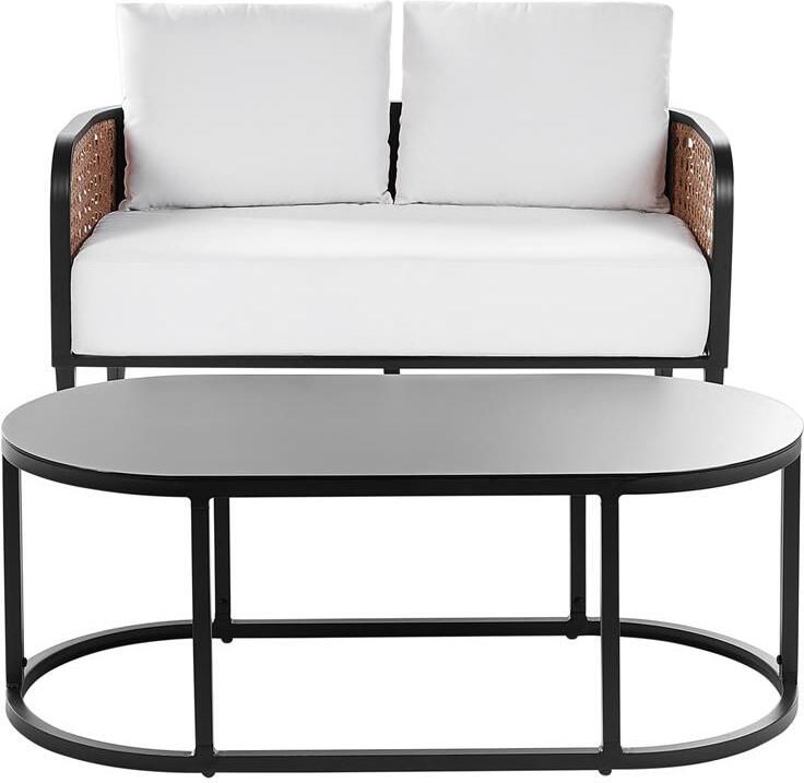 Beliani MONTEFALCO Tuinbank 2-zits Wit Aluminium