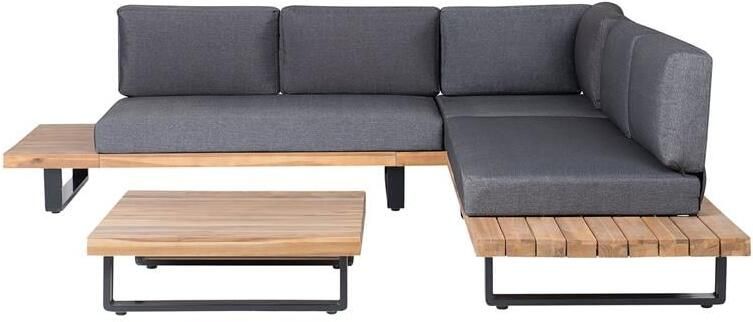 Beliani -MYKONOS-Loungeset voor 5-Grijs-FSC gecertificeerd acaciahout
