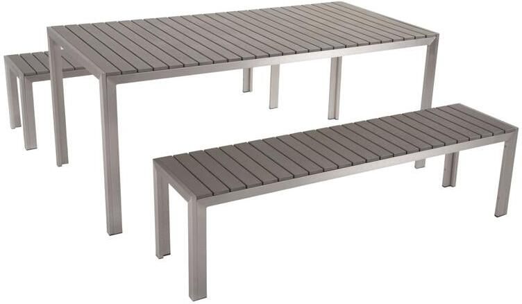 Beliani NARDO Tuinset voor 6 Grijs Kunsthout