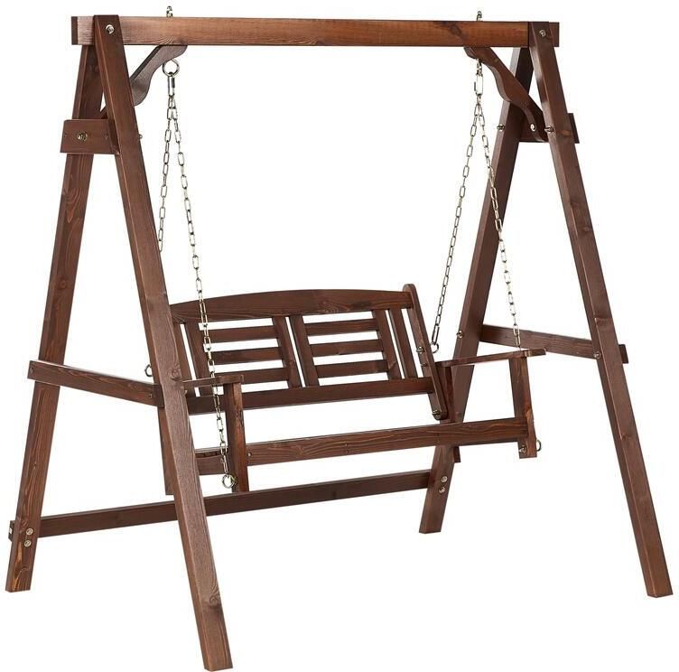 Beliani NERITO Schommelbank Donkerhout Vurenhout