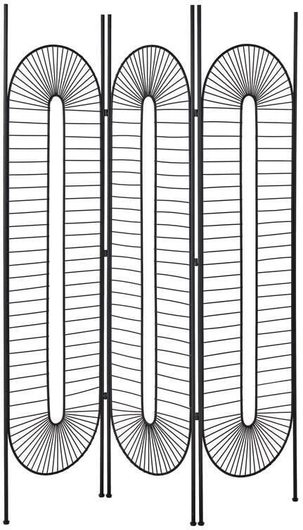 Beliani Roomdivider met 3 panelen NOALE Zwart 135 cm 170 cm - Foto 2