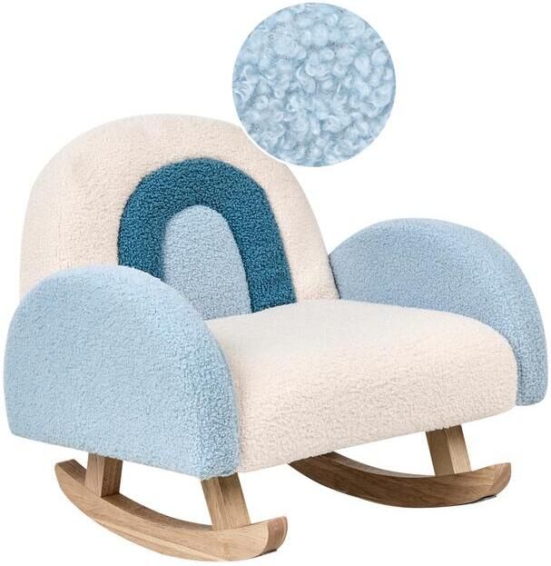 Beliani OMBO Schommelstoel voor kinderen Lichtblauw Bouclé