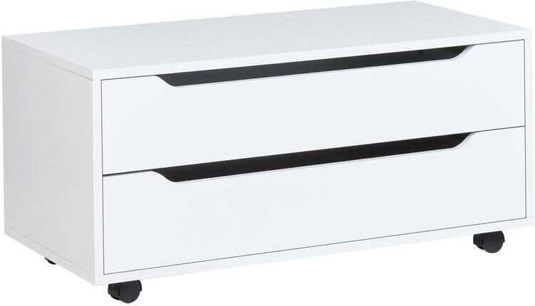 Beliani OSASCO Badkamerkast met wieltjes Wit MDP