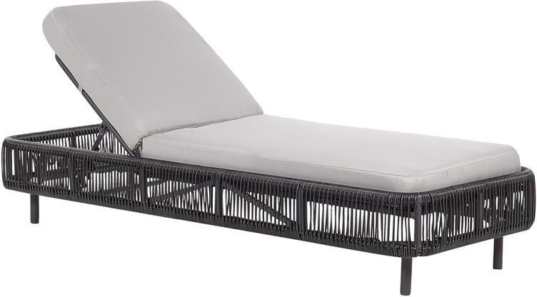 Beliani OSINI Ligstoel Grijs Rotan