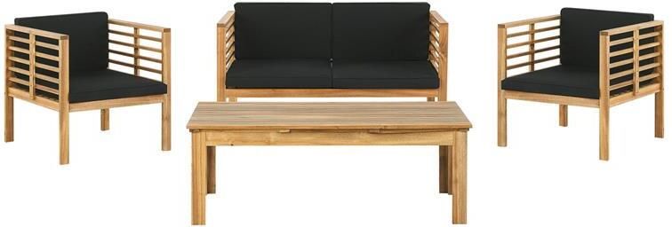 Beliani PACIFIC Loungeset voor 4 Lichte houtkleur Acaciahout