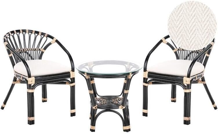 Beliani PECORINI Bistro set Zwart Rotan