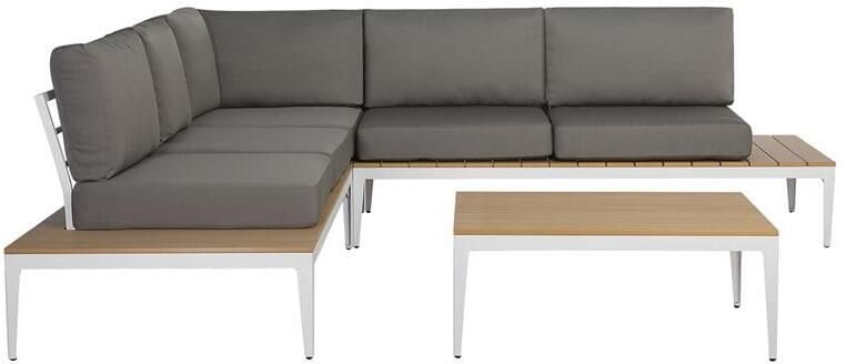 Beliani POSITANO Loungeset voor 5 Grijs Kunsthout