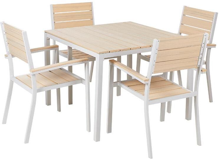 Beliani PRATO Tuinset voor 4 Lichthout Kunsthout