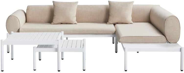 Beliani RASIGLIA Loungeset 5-zits Beige Aluminium