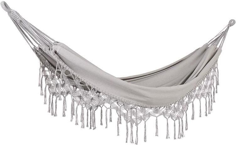 Beliani ROCCA Hangmat Lichtgrijs Katoen