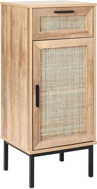 Beliani -ROSELL-Staande badkamerkast-Lichthout-40 x 92 cm-Vezelplaat