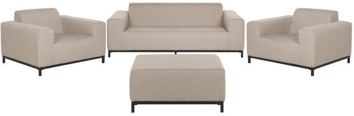 Beliani ROVIGO Loungeset voor 5 Beige|Zwart Polyester