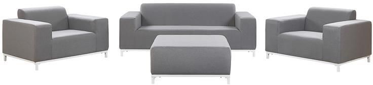 Beliani ROVIGO Loungeset voor 5 Grijs Polyester