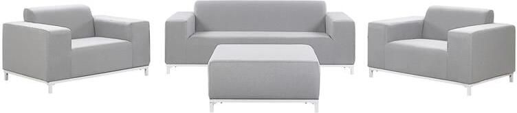 Beliani ROVIGO Loungeset voor 5 Lichtgrijs Polyester