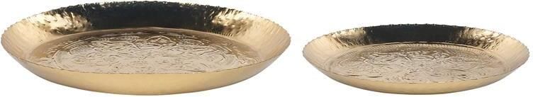 Beliani SADANE Decoratief dienblad set van 2 Goud IJzer
