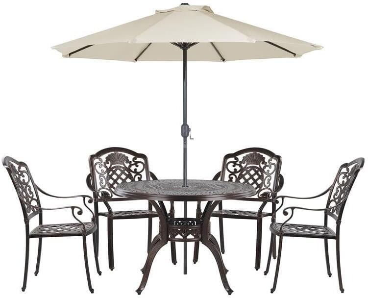 Beliani SALENTO Tuinset Bruin Aluminium