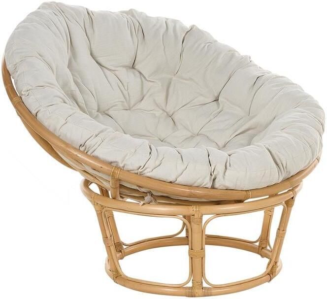 Beliani SALVO Fauteuil Lichtbeige Rotan
