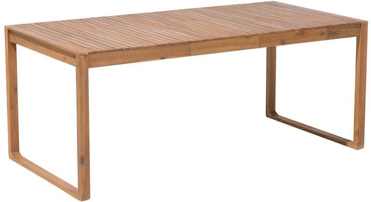 Beliani -SASSARI -Tuintafel-Lichte houtkleur-90 x 180 cm-Acaciahout