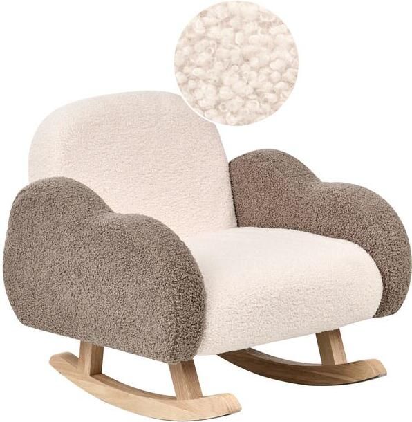 Beliani SKARE Schommelstoel voor kinderen Beige Bouclé