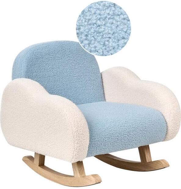 Beliani SKARE Schommelstoel voor kinderen Lichtblauw Bouclé