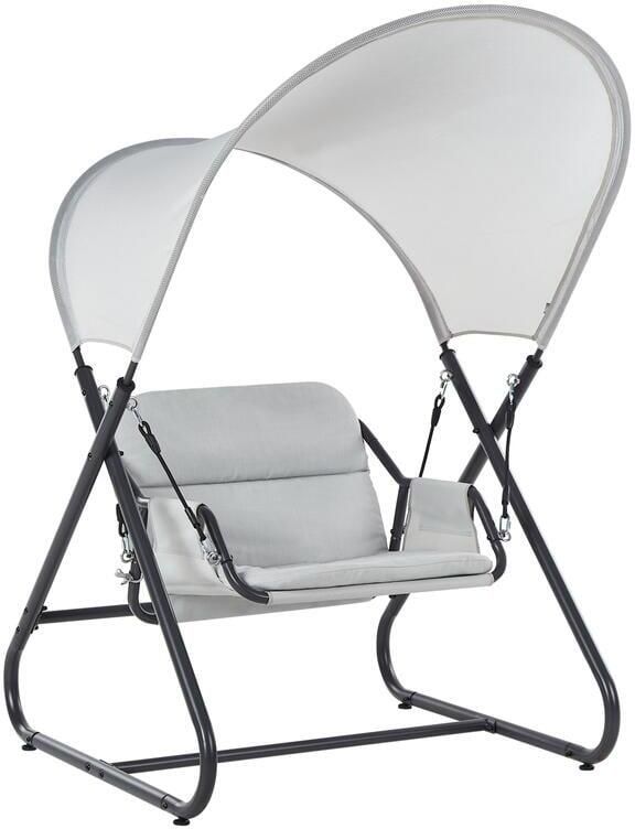 Beliani SOLAGNA Schommelbank Lichtgrijs Staal